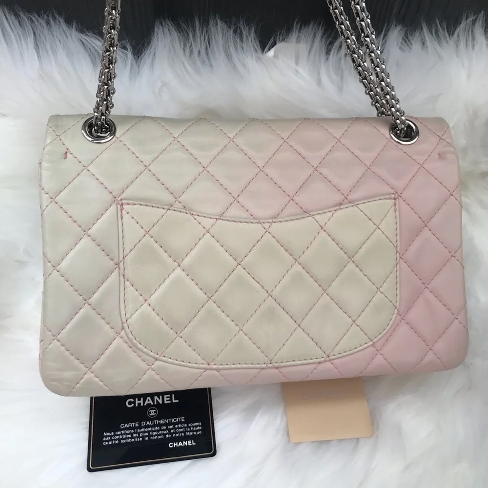 💞 CHANEL 💞 BARBIE OMBRE 2.55 DOUBLE FLAP QUILTED - Picture 8 of 16